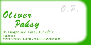 oliver paksy business card